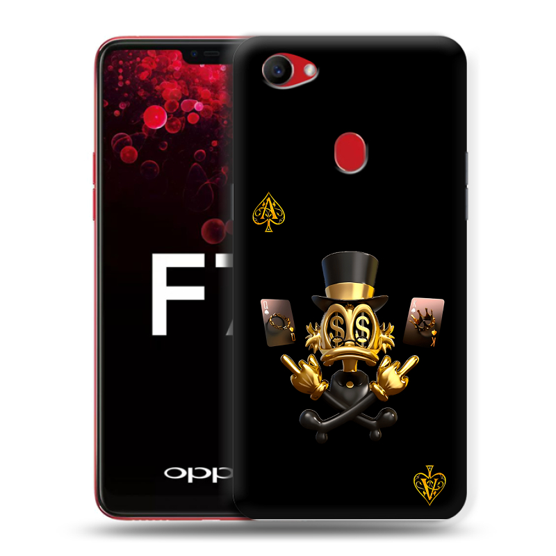 Пластиковый чехол на OPPO F7 с принтом Золотой скрудж макдак Пластиковый чехол на OPPO F7 с принтом Золотой скрудж макдак