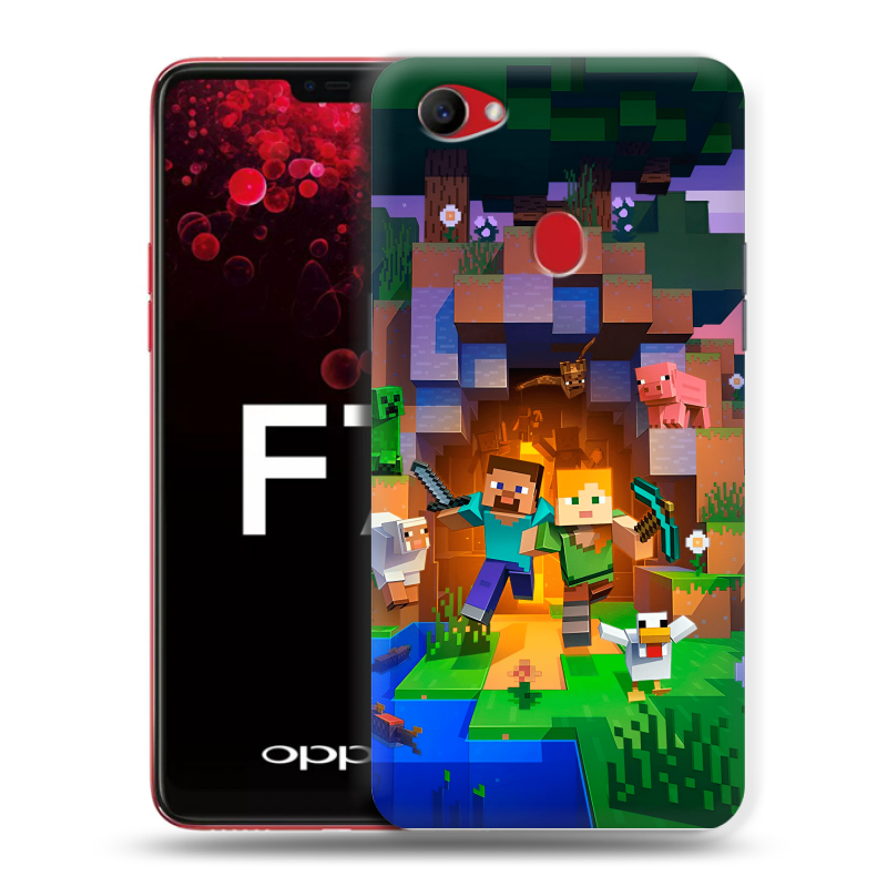 Пластиковый чехол на OPPO F7 с принтом Майнкрафт Minecraft Пластиковый чехол на OPPO F7 с принтом Майнкрафт Minecraft
