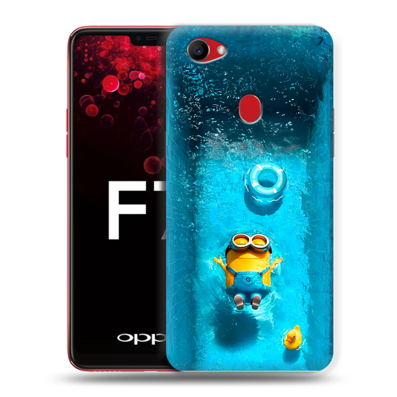 Пластиковый чехол на OPPO F7 с принтом Миньоны Пластиковый чехол на OPPO F7 с принтом Миньоны