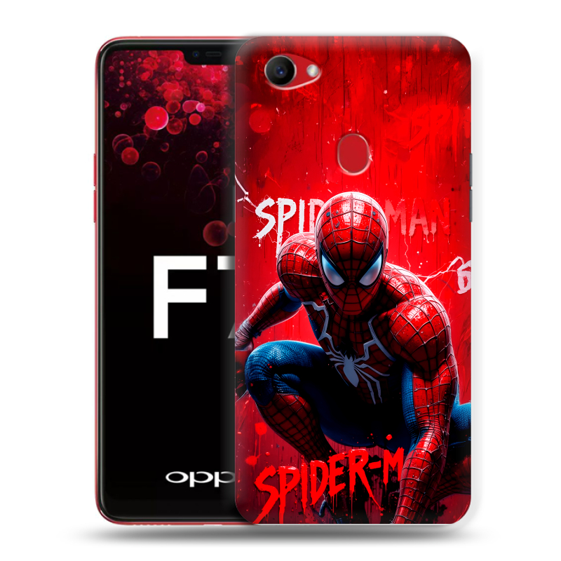 Пластиковый чехол на OPPO F7 с принтом Spiderman Человек паук Пластиковый чехол на OPPO F7 с принтом Spiderman Человек паук
