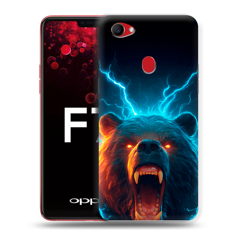 Пластиковый чехол на OPPO F7 с принтом Медведь Пластиковый чехол на OPPO F7 с принтом Медведь