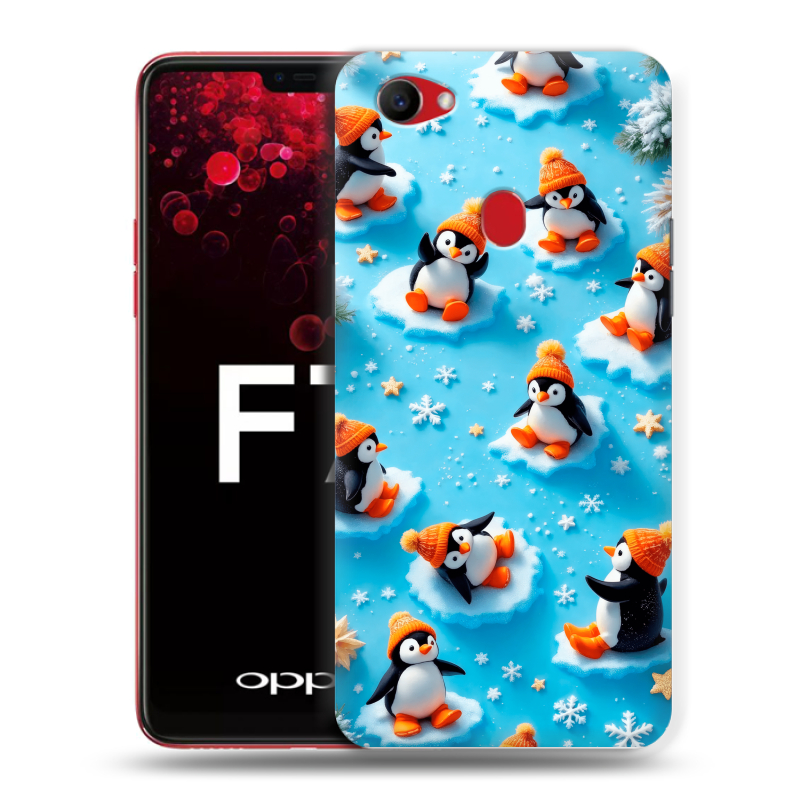 Пластиковый чехол на OPPO F7 с принтом Новый год Пластиковый чехол на OPPO F7 с принтом Новый год