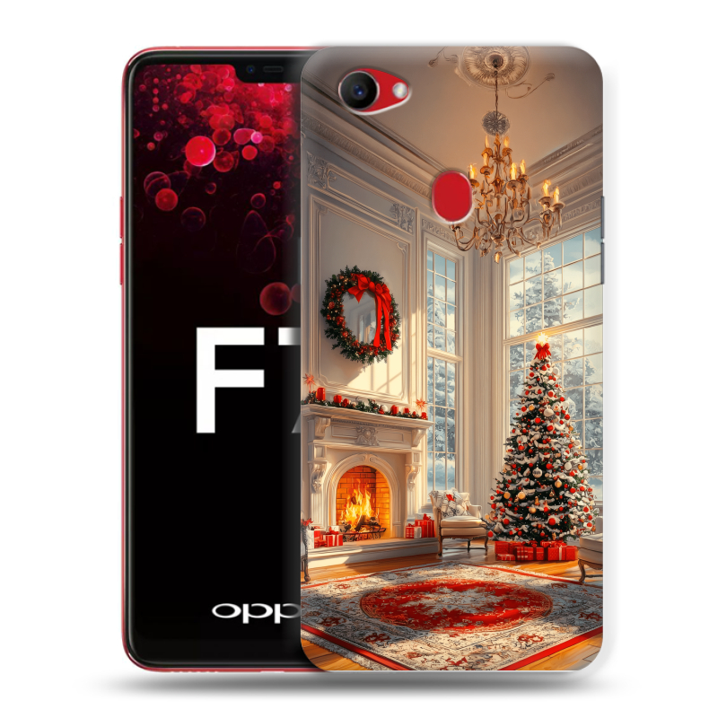 Пластиковый чехол на OPPO F7 с принтом Новый год Пластиковый чехол на OPPO F7 с принтом Новый год