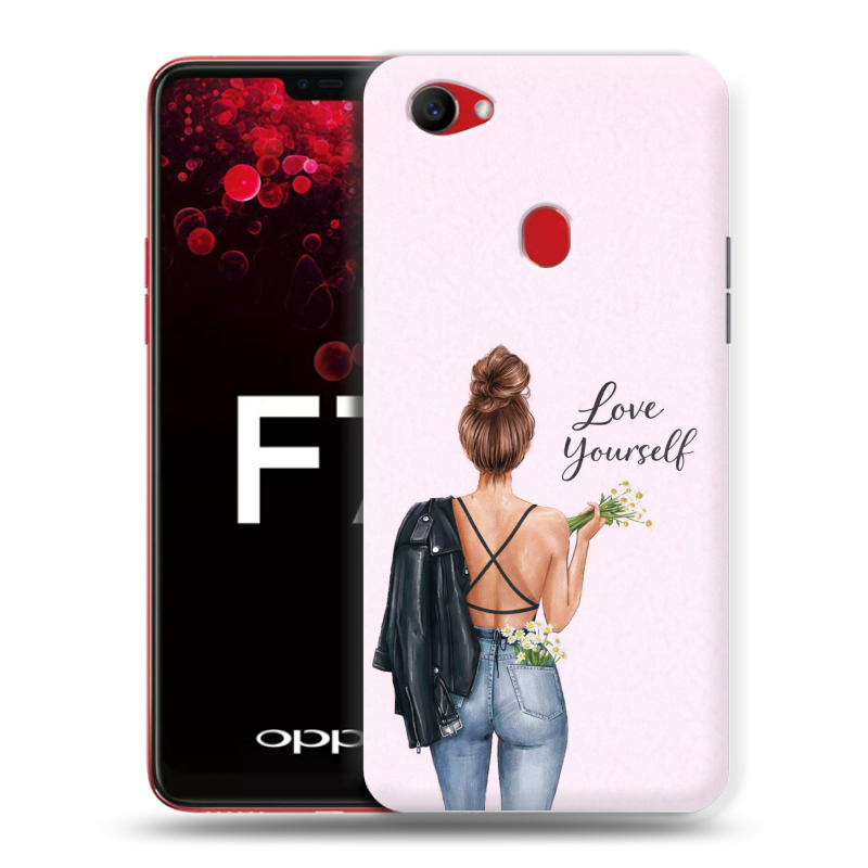 Пластиковый чехол на OPPO F7 с принтом женский Пластиковый чехол на OPPO F7 с принтом женский