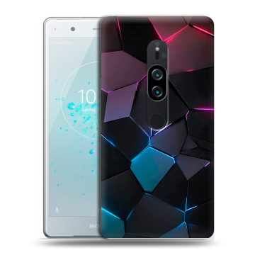 Пластиковый чехол на Sony Xperia XZ2 Premium с принтом Геометрия неона