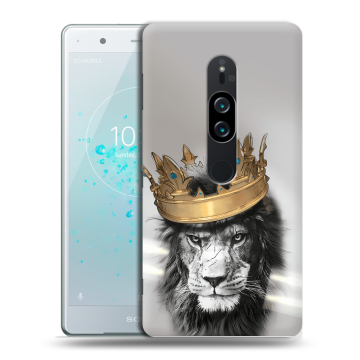 Пластиковый чехол на Sony Xperia XZ2 Premium с принтом Лев с короной