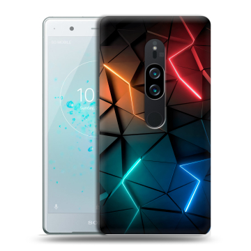 Пластиковый чехол на Sony Xperia XZ2 Premium с принтом Абстракция неон Пластиковый чехол на Sony Xperia XZ2 Premium с принтом Абстракция неон
