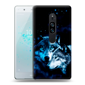Пластиковый чехол на Sony Xperia XZ2 Premium с принтом Волки Пластиковый чехол на Sony Xperia XZ2 Premium с принтом Волки
