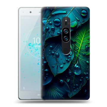 Пластиковый чехол на Sony Xperia XZ2 Premium с принтом Листья Пластиковый чехол на Sony Xperia XZ2 Premium с принтом Листья