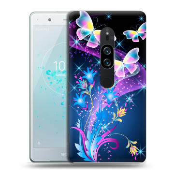Пластиковый чехол на Sony Xperia XZ2 Premium с принтом Бабочки