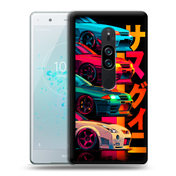 Пластиковый чехол на Sony Xperia XZ2 Premium с принтом Гоночные машины