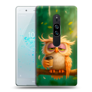 Пластиковый чехол на Sony Xperia XZ2 Premium с принтом сова