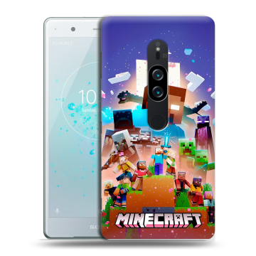 Пластиковый чехол на Sony Xperia XZ2 Premium с принтом Майнкрафт Minecraft Пластиковый чехол на Sony Xperia XZ2 Premium с принтом Майнкрафт Minecraft