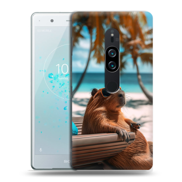 Пластиковый чехол на Sony Xperia XZ2 Premium с принтом Капибара