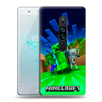 Пластиковый чехол на Sony Xperia XZ2 Premium с принтом Майнкрафт Пластиковый чехол на Sony Xperia XZ2 Premium с принтом Майнкрафт