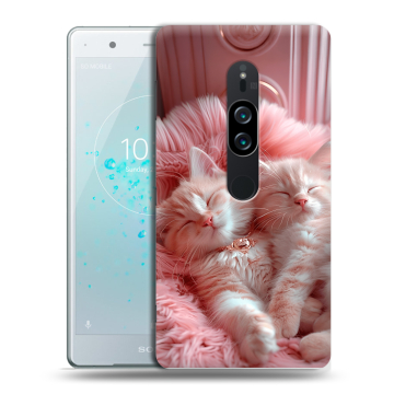 Пластиковый чехол на Sony Xperia XZ2 Premium с принтом котята котики Пластиковый чехол на Sony Xperia XZ2 Premium с принтом котята котики