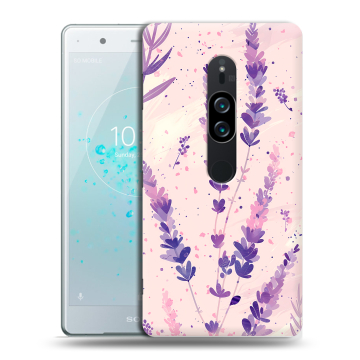 Пластиковый чехол на Sony Xperia XZ2 Premium с принтом цветы лаванда