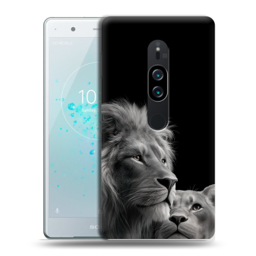 Пластиковый чехол на Sony Xperia XZ2 Premium с принтом Лев кошки Пластиковый чехол на Sony Xperia XZ2 Premium с принтом Лев кошки