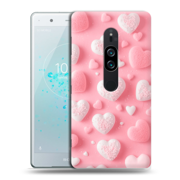 Пластиковый чехол на Sony Xperia XZ2 Premium с принтом Сердечки