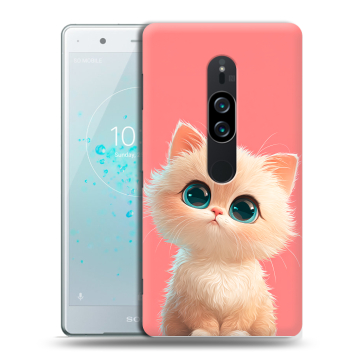 Пластиковый чехол на Sony Xperia XZ2 Premium с принтом Розовый котенок Пластиковый чехол на Sony Xperia XZ2 Premium с принтом Розовый котенок