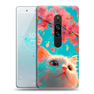 Пластиковый чехол на Sony Xperia XZ2 Premium с принтом Красивый кот