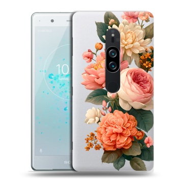 Пластиковый чехол на Sony Xperia XZ2 Premium с принтом цветы