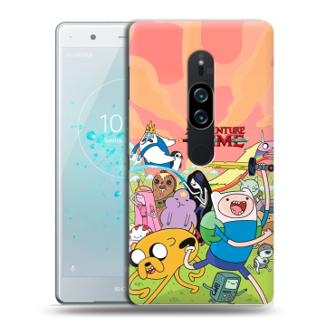 Пластиковый чехол на Sony Xperia XZ2 Premium с принтом Adventure time Время приключений