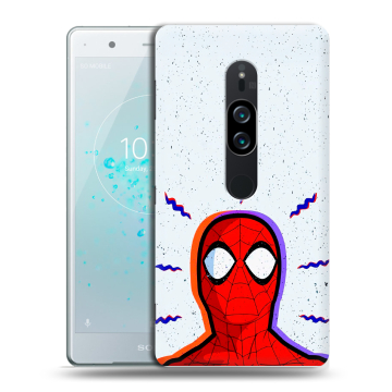 Пластиковый чехол на Sony Xperia XZ2 Premium с принтом Spiderman Человек паук