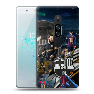 Пластиковый чехол на Sony Xperia XZ2 Premium с принтом Messi Barcelona