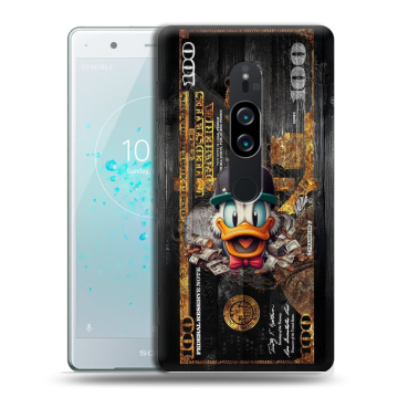 Пластиковый чехол на Sony Xperia XZ2 Premium с принтом Дональд Дак Доллар