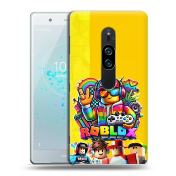 Пластиковый чехол на Sony Xperia XZ2 Premium с принтом Roblox Роблокс