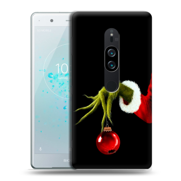 Пластиковый чехол на Sony Xperia XZ2 Premium с принтом Новый год Гринч Пластиковый чехол на Sony Xperia XZ2 Premium с принтом Новый год Гринч