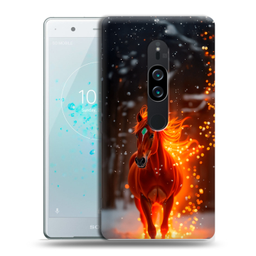Пластиковый чехол на Sony Xperia XZ2 Premium с принтом Новый год