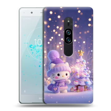 Пластиковый чехол на Sony Xperia XZ2 Premium с принтом Новый год