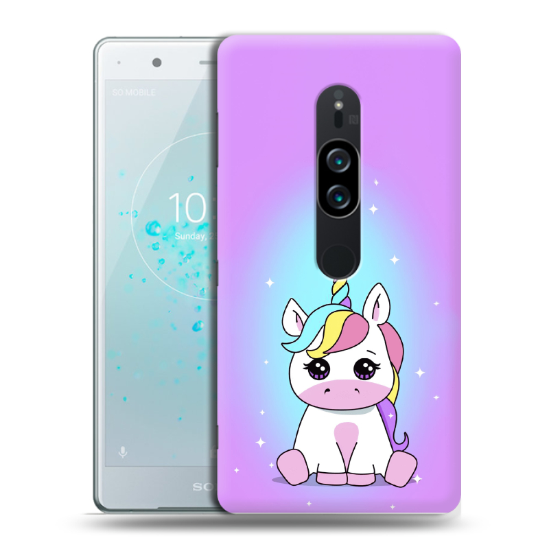 Пластиковый чехол на Sony Xperia XZ2 Premium с принтом Единорог Пластиковый чехол на Sony Xperia XZ2 Premium с принтом Единорог