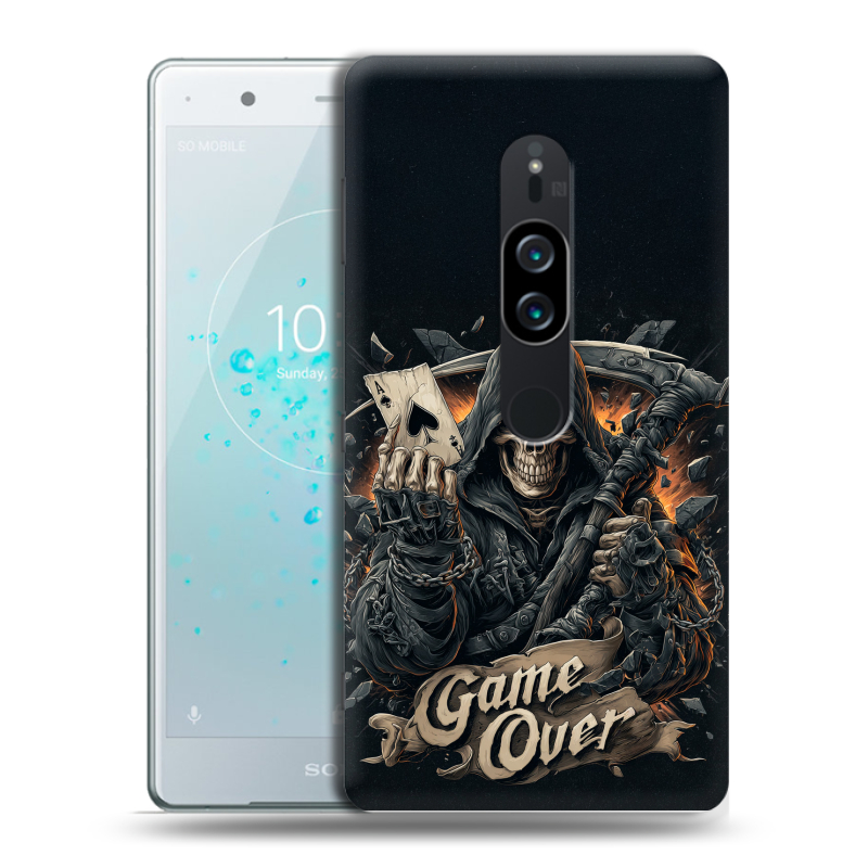 Пластиковый чехол на Sony Xperia XZ2 Premium с принтом Скелет карты Пластиковый чехол на Sony Xperia XZ2 Premium с принтом Скелет карты