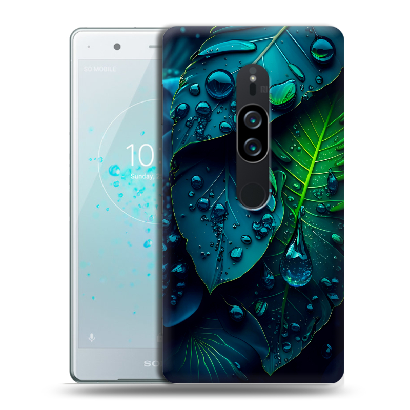 Пластиковый чехол на Sony Xperia XZ2 Premium с принтом Листья Пластиковый чехол на Sony Xperia XZ2 Premium с принтом Листья
