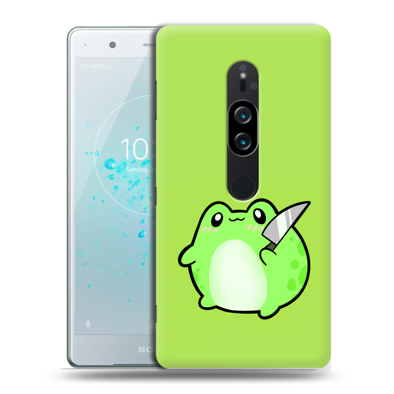 Пластиковый чехол на Sony Xperia XZ2 Premium с принтом Лягушенок Пластиковый чехол на Sony Xperia XZ2 Premium с принтом Лягушенок