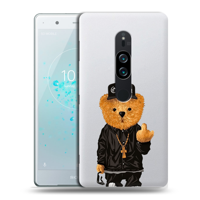 Пластиковый чехол на Sony Xperia XZ2 Premium с принтом Мишка Пластиковый чехол на Sony Xperia XZ2 Premium с принтом Мишка