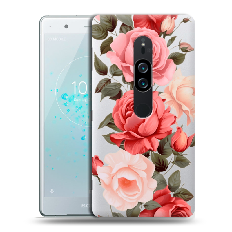 Пластиковый чехол на Sony Xperia XZ2 Premium с принтом Розы Пластиковый чехол на Sony Xperia XZ2 Premium с принтом Розы