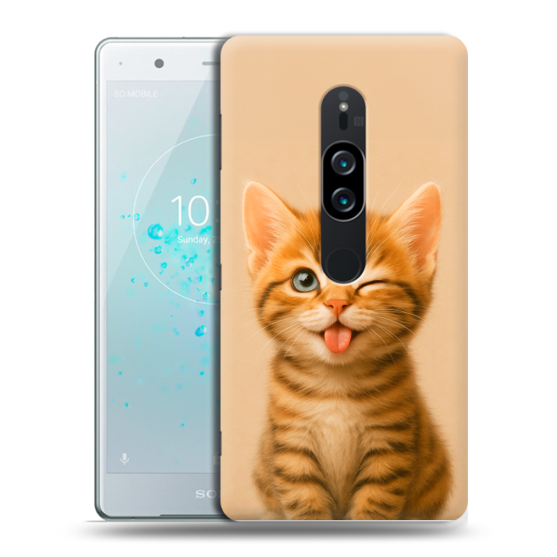 Пластиковый чехол на Sony Xperia XZ2 Premium с принтом котенок Пластиковый чехол на Sony Xperia XZ2 Premium с принтом котенок