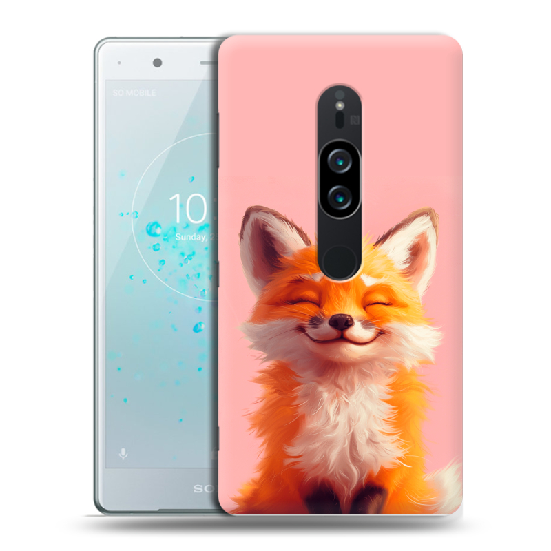 Пластиковый чехол на Sony Xperia XZ2 Premium с принтом милая лиса Пластиковый чехол на Sony Xperia XZ2 Premium с принтом милая лиса