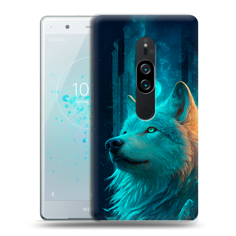Пластиковый чехол на Sony Xperia XZ2 Premium с принтом бабочки саккура Пластиковый чехол на Sony Xperia XZ2 Premium с принтом бабочки саккура