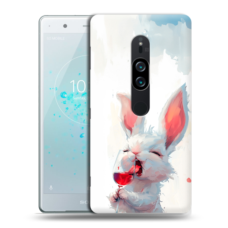 Пластиковый чехол на Sony Xperia XZ2 Premium с принтом кролик зайчик Пластиковый чехол на Sony Xperia XZ2 Premium с принтом кролик зайчик