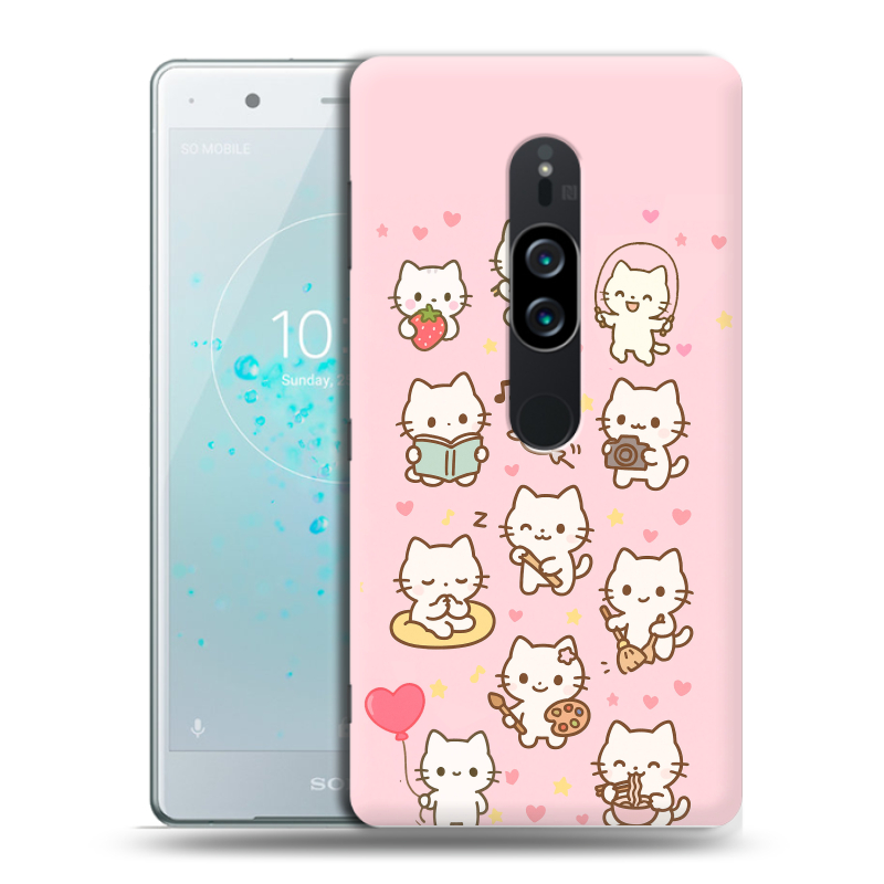 Пластиковый чехол на Sony Xperia XZ2 Premium с принтом Hello Kitty Хелоу Кити Пластиковый чехол на Sony Xperia XZ2 Premium с принтом Hello Kitty Хелоу Кити