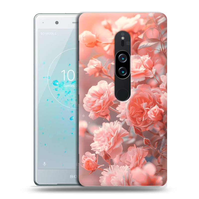 Пластиковый чехол на Sony Xperia XZ2 Premium с принтом Розы цветы Пластиковый чехол на Sony Xperia XZ2 Premium с принтом Розы цветы
