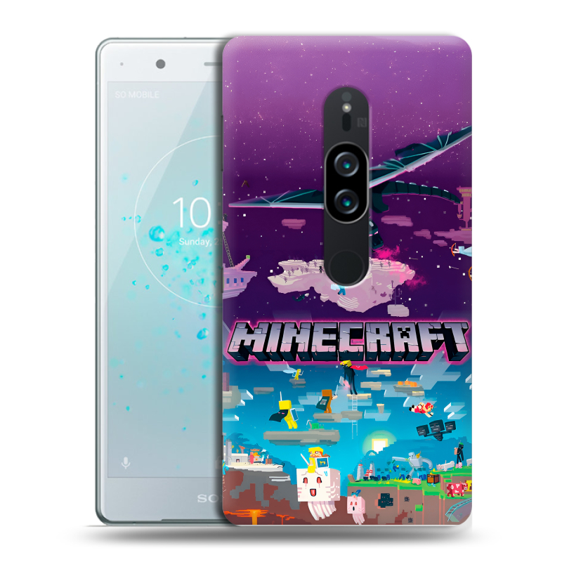 Пластиковый чехол на Sony Xperia XZ2 Premium с принтом Майнкрафт Minecraft Пластиковый чехол на Sony Xperia XZ2 Premium с принтом Майнкрафт Minecraft