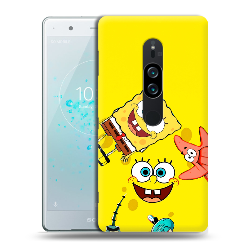 Пластиковый чехол на Sony Xperia XZ2 Premium с принтом Спанч боб Спанчбоб Пластиковый чехол на Sony Xperia XZ2 Premium с принтом Спанч боб Спанчбоб