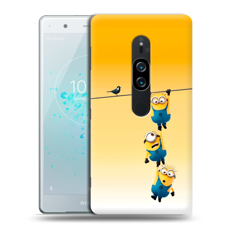 Пластиковый чехол на Sony Xperia XZ2 Premium с принтом Миньоны Пластиковый чехол на Sony Xperia XZ2 Premium с принтом Миньоны