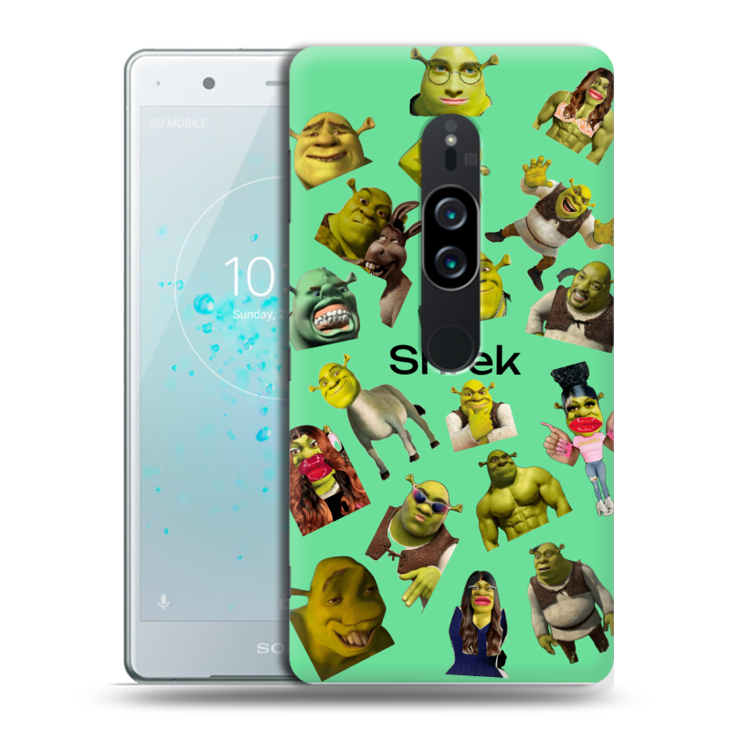 Пластиковый чехол на Sony Xperia XZ2 Premium с принтом Шрек Shrek Пластиковый чехол на Sony Xperia XZ2 Premium с принтом Шрек Shrek